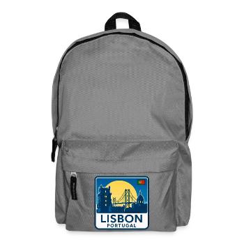 Lisbon Skyline at Sunset - Backpack - elephant grey - Front