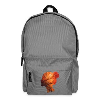Autumn Silhouette Woman – Elegant Portrait - Backpack - elephant grey - Front