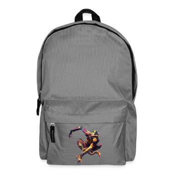 Geometrischer bunter Affe - Rucksack - Mittelgrau - Vorne
