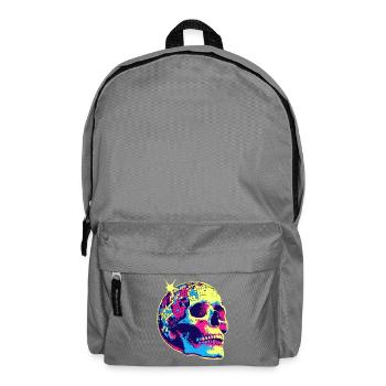 Neon Disco Skull - Backpack - elephant grey - Front