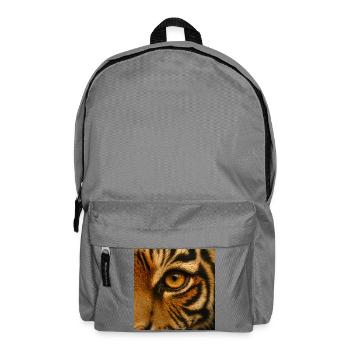 Tier - Tiger, Nahaufnahme des Auges - Rucksack - Mittelgrau - Vorne