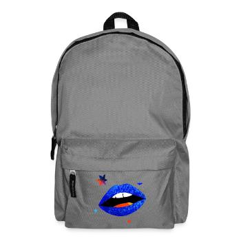 Pop à lèvres bleu électrique - Sac à dos - gris éléphant - Devant