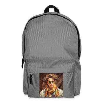 Colorful Scarf Style Portrait - Backpack - elephant grey - Front