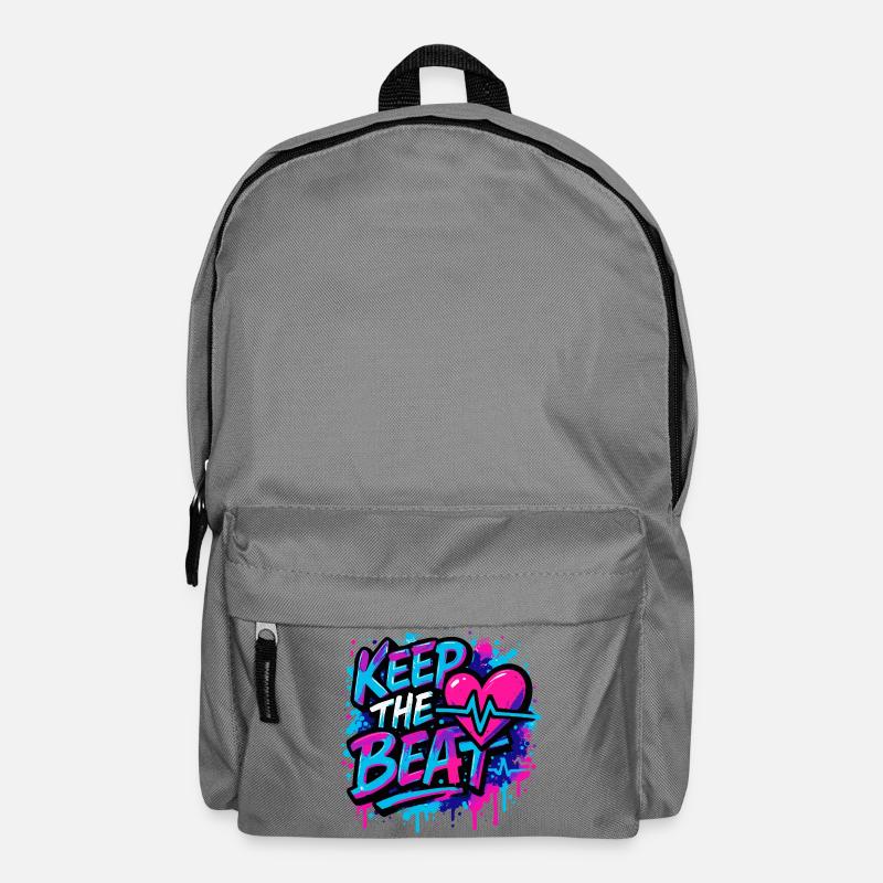 Keep the Beat – Musik Design mit Rhythmus Feeling - Rucksack - Mittelgrau