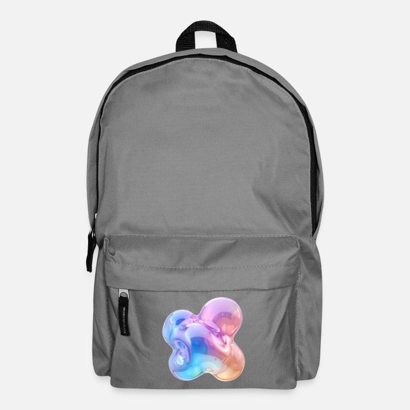 Glossy Pastel Abstract Bubble Design - Backpack - elephant grey