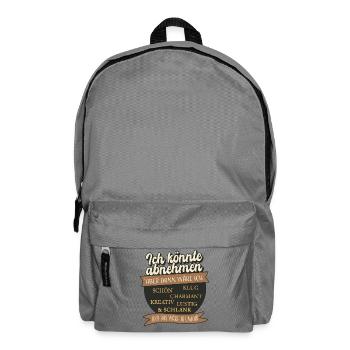 I could lose weight – but that would be unfair - Backpack - elephant grey - Front