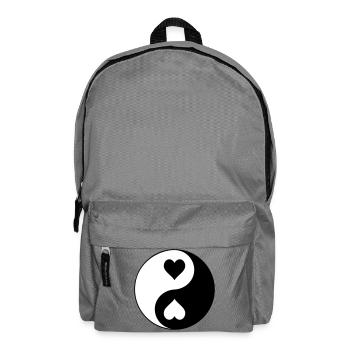 Heart YinYang Contrast - Backpack - elephant grey - Front