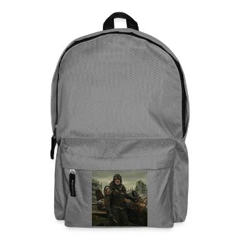 Steampunk Pilot on Post-Apocalyptic Ruins - Backpack - elephant grey - Front