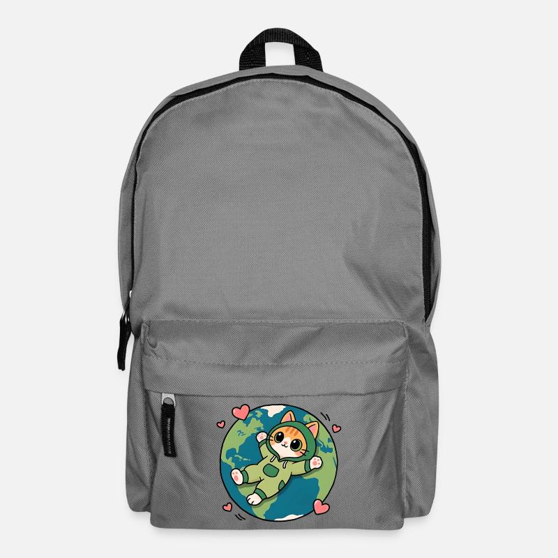 Chat écolo vert sur la planète Terre - Sac à dos - gris éléphant