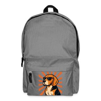 Beagle Dog with Retro Sunglasses - Backpack - elephant grey - Front