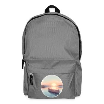 Sunset Calm Lake Canoe - Backpack - elephant grey - Front