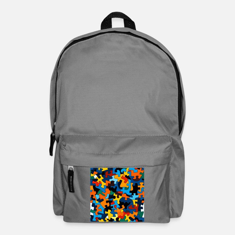 Buntes Puzzleteil Muster - Rucksack - Mittelgrau