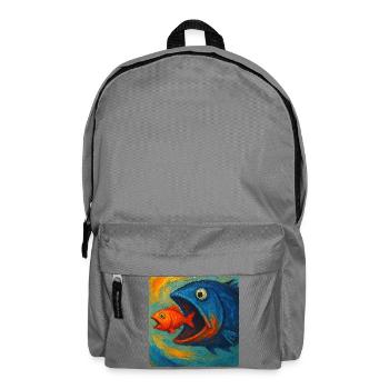 Blue Sea Fish in Search of Red Fish - Backpack - elephant grey - Front