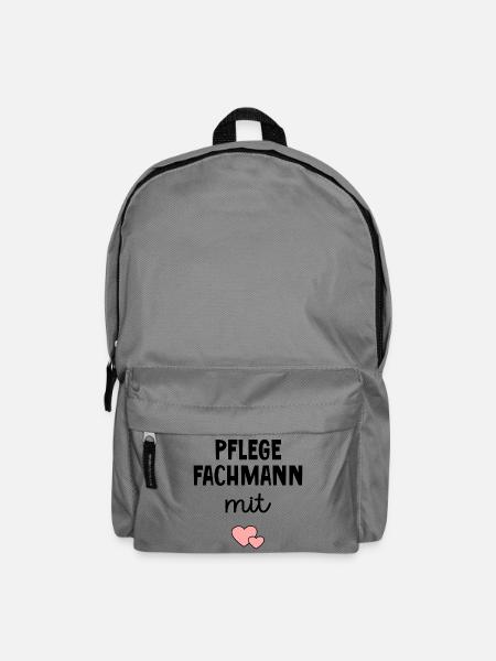 Pflege Pflegefachmann mit Herz - Rucksack - Mittelgrau
