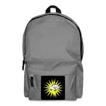 Cool fish in punk rock & pop art style - Backpack - elephant grey - Front