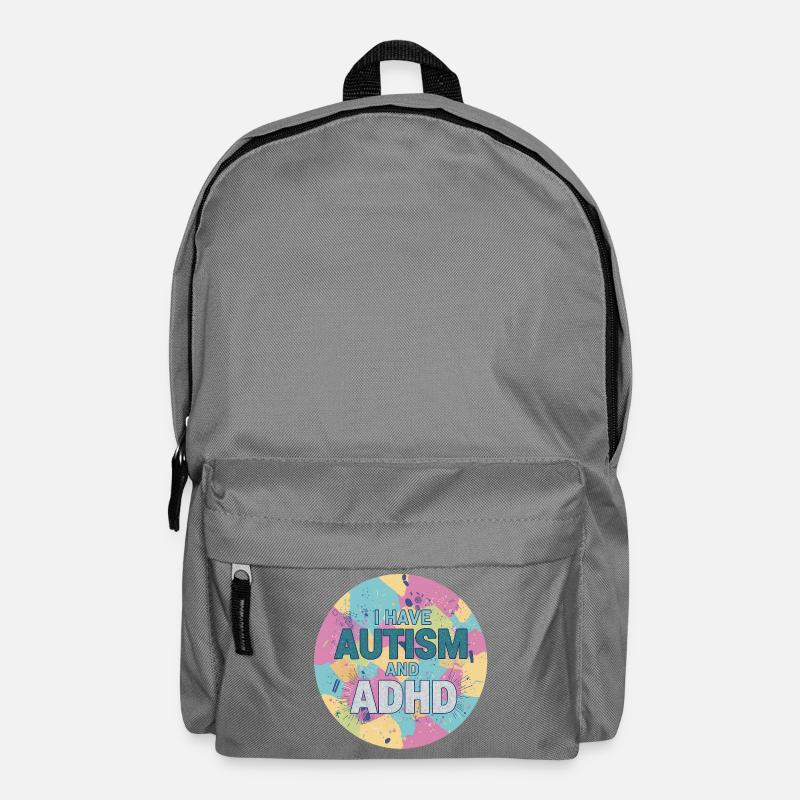 Ich habe Autismus und ADHS - Rucksack - Mittelgrau