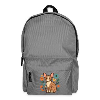 Chat Rex de Cornouailles parmi les fleurs - Sac à dos - gris éléphant - Devant