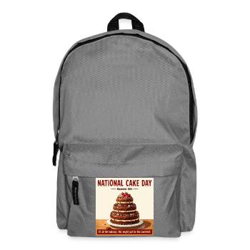 National Cake Day – Holiday Chocolate Cake - Backpack - elephant grey - Front