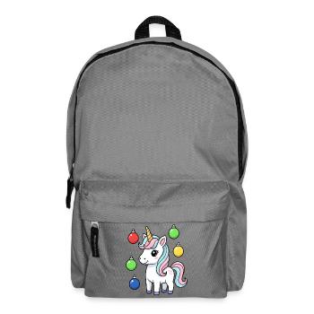 Cute Christmas Unicorn - Backpack - elephant grey - Front
