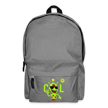 Alien vert avec lunettes de soleil - Sac à dos - gris éléphant - Devant