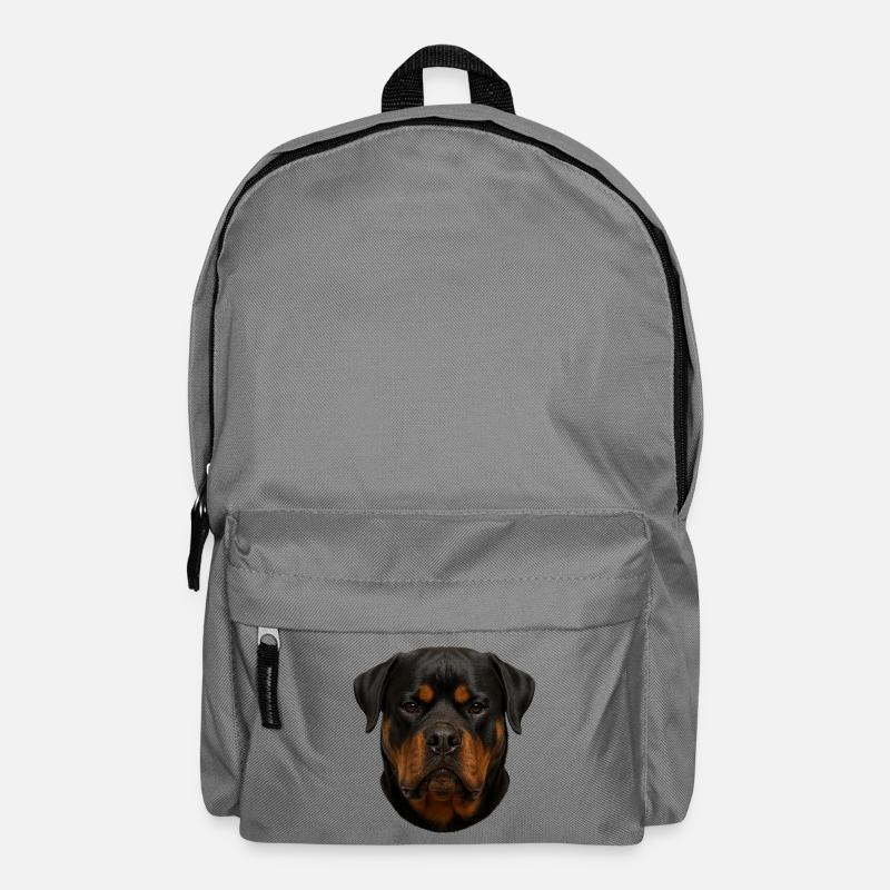 Rottweiler Gesichtsporträt - Rucksack - Mittelgrau