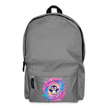 Colorful penguin in the vortex portal - Backpack - elephant grey - Front