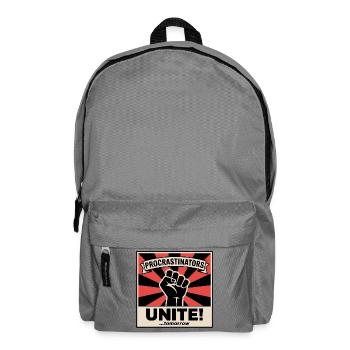 Procrastinators Unite (...Tomorrow) - Funny Memes - Rucksack - Mittelgrau - Vorne