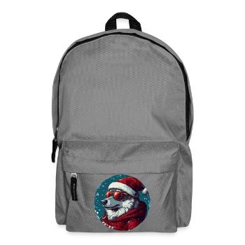Wolf Weihnachten Christmas Xmas - Rucksack - Mittelgrau - Vorne