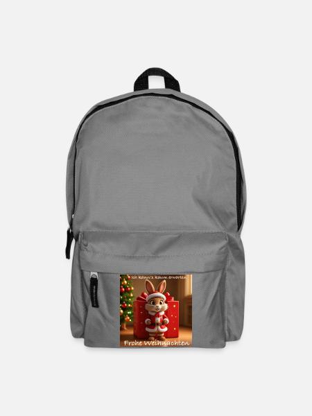 Weihnachtshase im Santa-Outfit - Rucksack - Mittelgrau