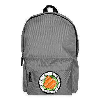 Japanische Lachs-Sushi-Rolle Japanisches Essen Kunst - Rucksack - Mittelgrau - Vorne