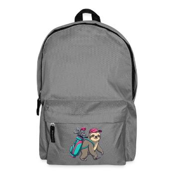 Funny Sloth Golfer Cartoon Cool Golf Animal - Backpack - elephant grey - Front