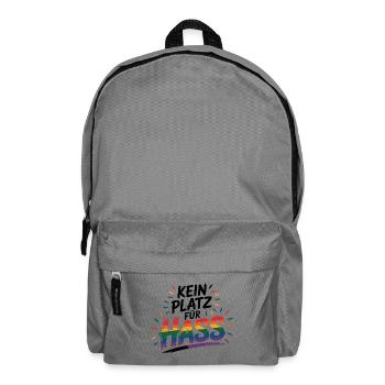 Kein Platz für Hass - Cool Pride Logo - Rucksack - Mittelgrau - Vorne