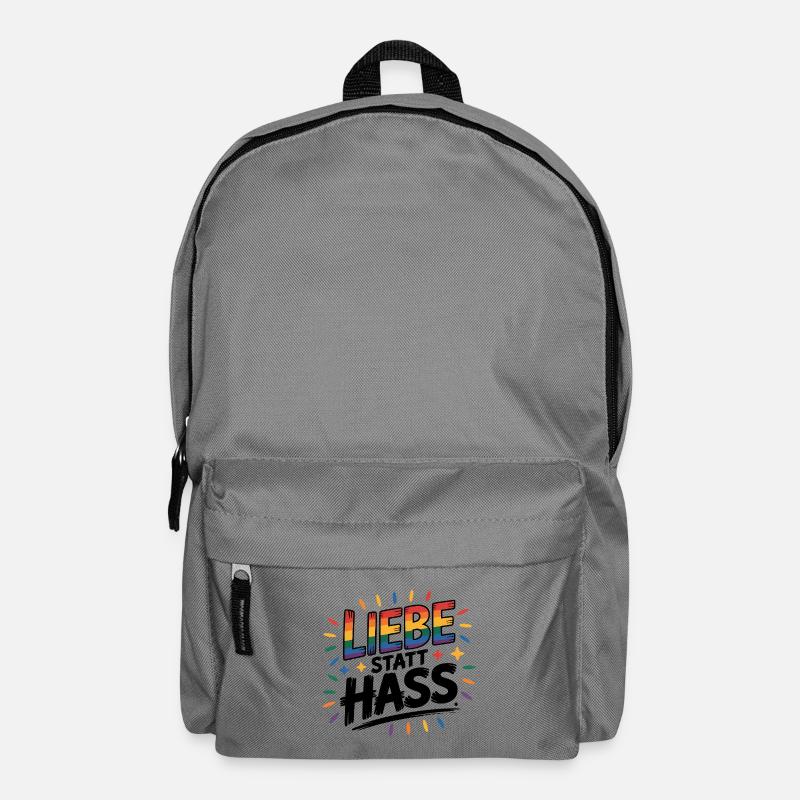 Liebe statt Hass - Cool Pride Logo - Rucksack - Mittelgrau