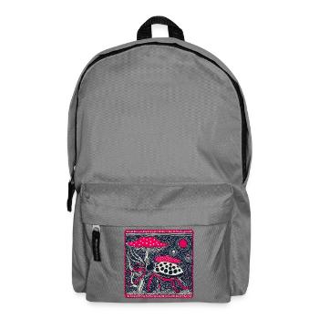 Psychedelischer Kaefer & Fliegenpilz – Retro Natur - Rucksack - Mittelgrau - Vorne