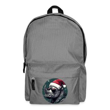 Rhino Santa with sunglasses - Backpack - elephant grey - Front