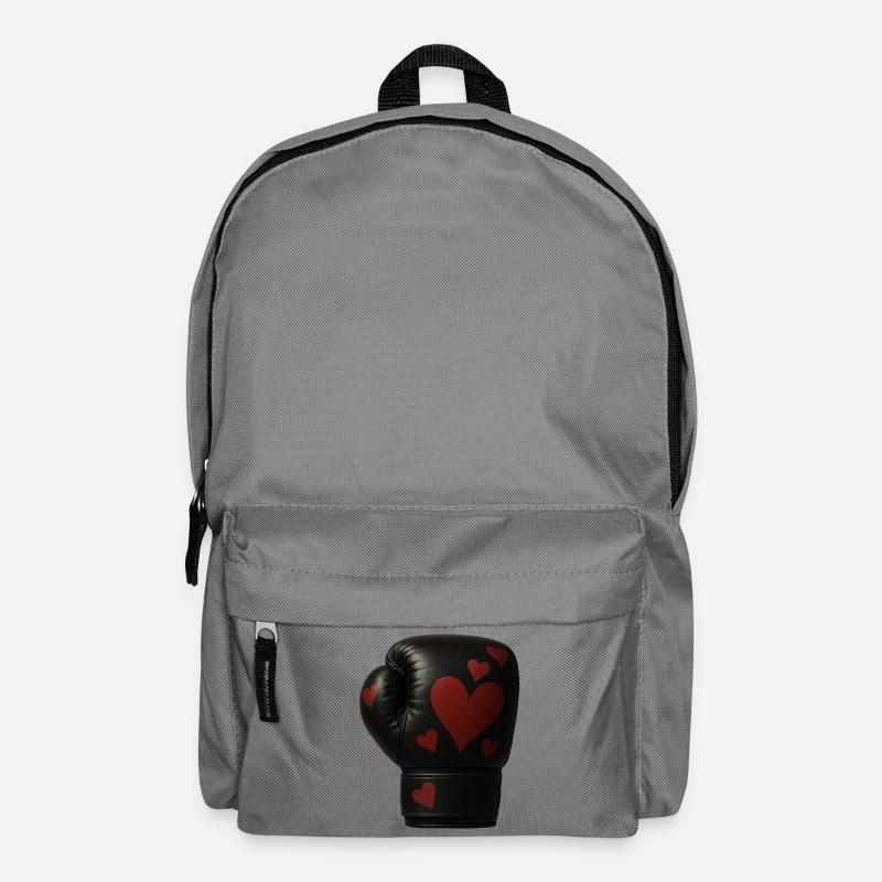 Boxhandschuh mit Herzen - Rucksack - Mittelgrau