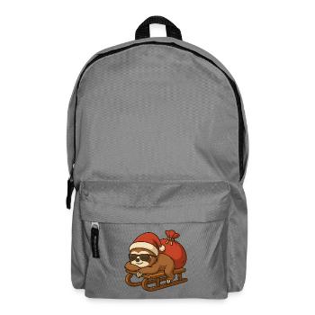 Cooles Weihnachtsfaultier auf Schlitten - Rucksack - Mittelgrau - Vorne