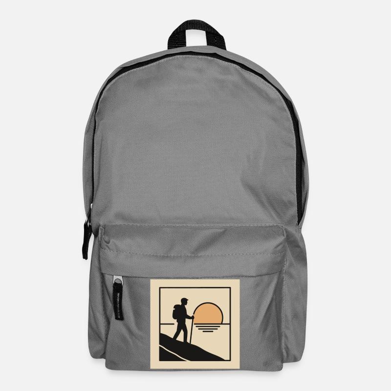 Hikers on the Way – Sunset & Adventure - Backpack - elephant grey