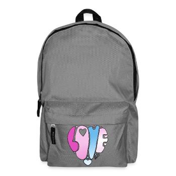 LOVE Pastel Gradient Hearts - Backpack - elephant grey - Front