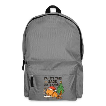 Wise and Gourmet Christmas Cat - Backpack - elephant grey - Front