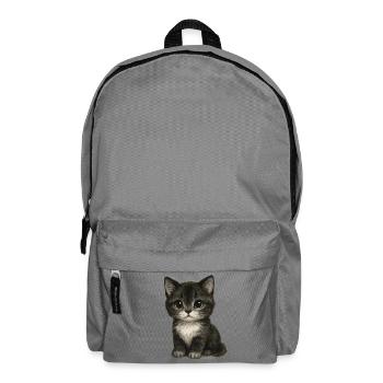Cute kitten in cute drawing - Backpack - elephant grey - Front