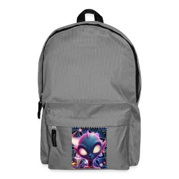 Neon-Alien Porträt im Psychedelicht - Rucksack - Mittelgrau - Vorne