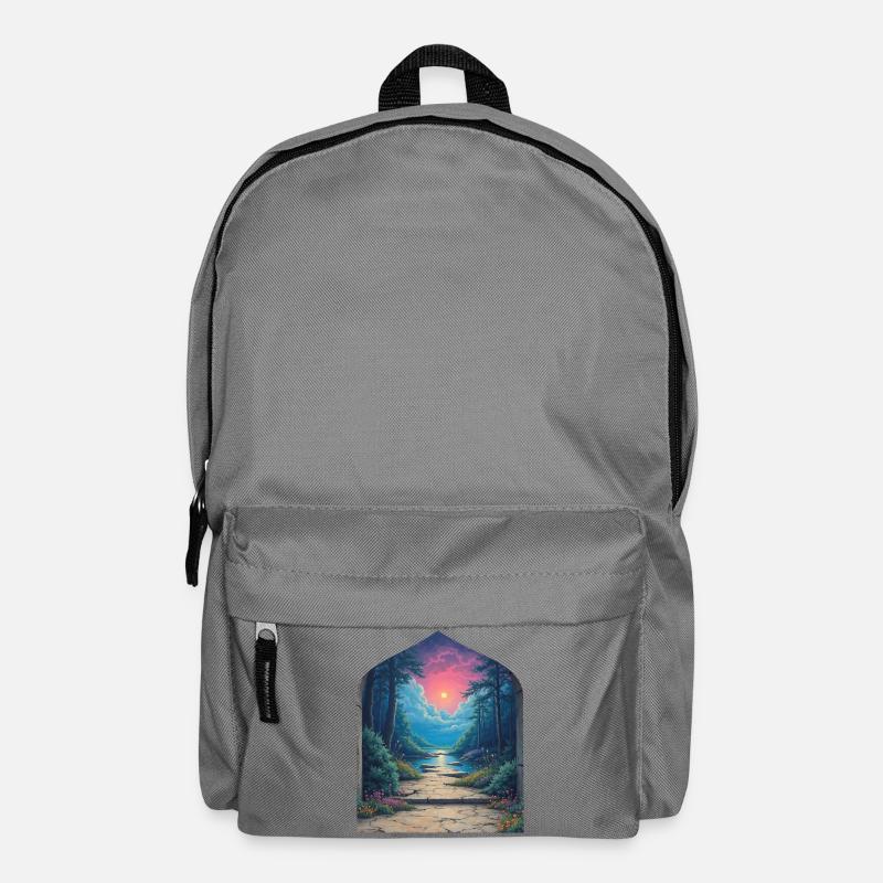 Sunset Portal in Forest Landscape - Backpack - elephant grey