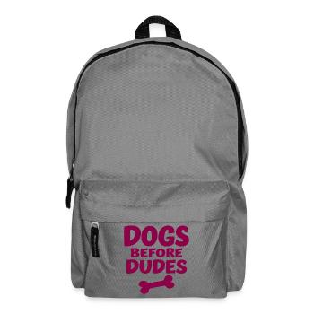 Dogs Before Dudes Dog Love Statement - Backpack - elephant grey - Front