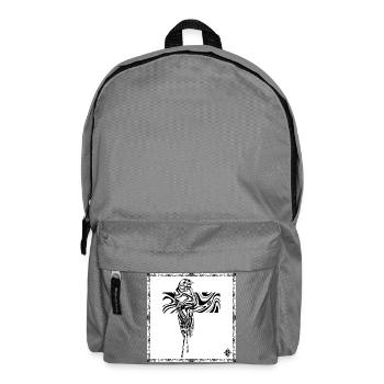 Abstrakter Papagei im fließenden Kreuz - Rucksack - Mittelgrau - Vorne