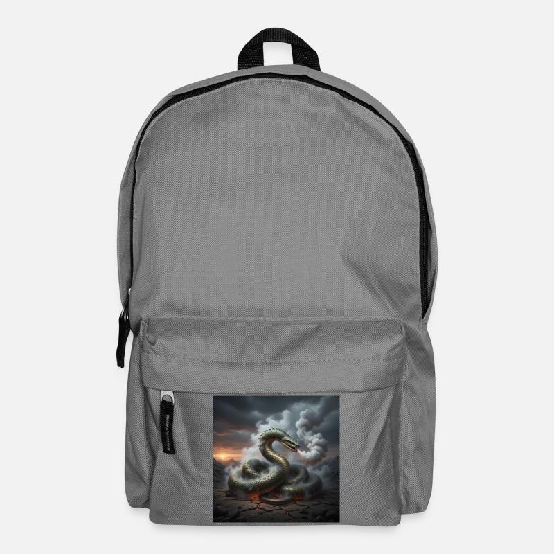 Schlange im Lavafeld - Rucksack - Mittelgrau