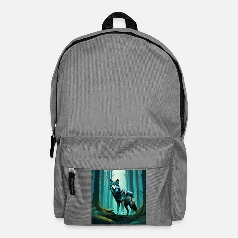 Waldwolf im Nebelwald - Rucksack - Mittelgrau