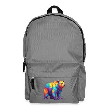 Bunte Bärenregenbogen-Pop-Art-Aquarell - Rucksack - Mittelgrau - Vorne