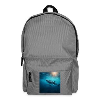 Walhai Mutter mit Baby Unterwasser Natur - Rucksack - Mittelgrau - Vorne
