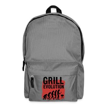 Grill Evolution Lustiger Grillmeister Spruch - Rucksack - Mittelgrau - Vorne